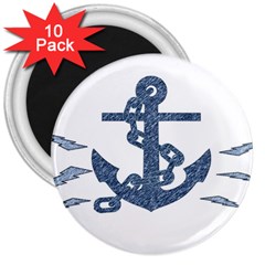 Anchor Pencil Drawing Art 3  Magnets (10 Pack)  by picsaspassion