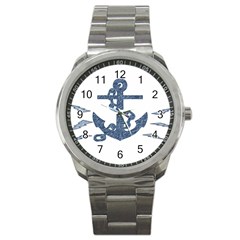 Anchor Pencil Drawing Art Sport Metal Watch by picsaspassion