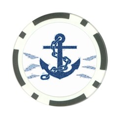 Blue Anchor Oil Painting Art Poker Chip Card Guards by picsaspassion