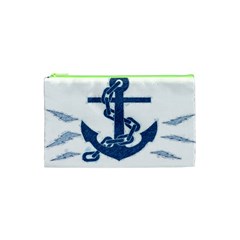 Blue Anchor Oil Painting Art Cosmetic Bag (xs)
