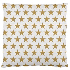 Golden Stars Pattern Large Flano Cushion Case (two Sides)