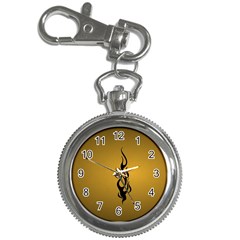 Flame Black, Golden Background Key Chain Watches by picsaspassion