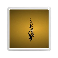 Flame Black, Golden Background Memory Card Reader (square)  by picsaspassion