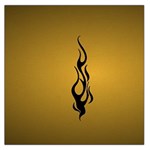 Flame black, golden background Large Satin Scarf (Square) Front