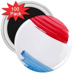 Tricolor banner watercolor painting, red blue white 3  Magnets (100 pack) Front