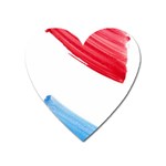 Tricolor banner watercolor painting, red blue white Heart Magnet Front