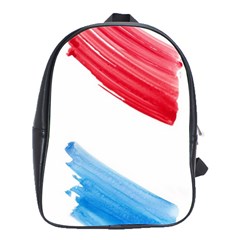 Tricolor Banner Watercolor Painting, Red Blue White School Bags(large)  by picsaspassion