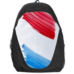 Tricolor Banner Watercolor Painting, Red Blue White Backpack Bag by picsaspassion