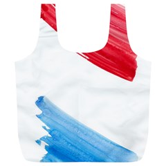 Tricolor Banner Watercolor Painting, Red Blue White Full Print Recycle Bags (l)  by picsaspassion