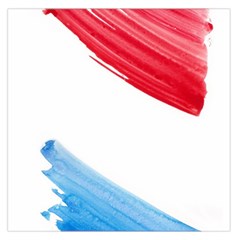 Tricolor Banner Watercolor Painting, Red Blue White Large Satin Scarf (square)