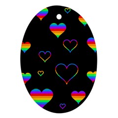 Rainbow Harts Oval Ornament (two Sides) by Valentinaart