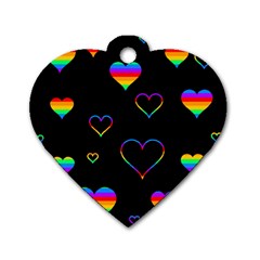 Rainbow Harts Dog Tag Heart (one Side) by Valentinaart