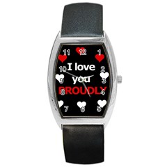 I Love You Proudly Barrel Style Metal Watch by Valentinaart