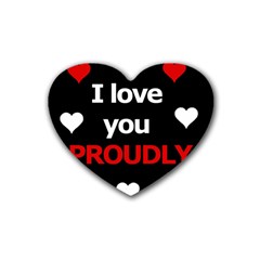 I Love You Proudly Heart Coaster (4 Pack)  by Valentinaart