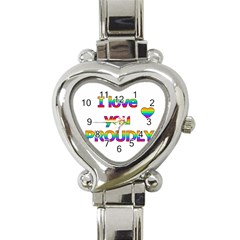 I Love You Proudly 2 Heart Italian Charm Watch by Valentinaart