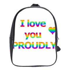 Proudly Love School Bags (xl)  by Valentinaart