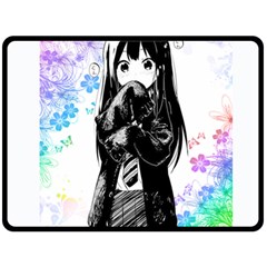 Shy Anime Girl Double Sided Fleece Blanket (large)  by Brittlevirginclothing