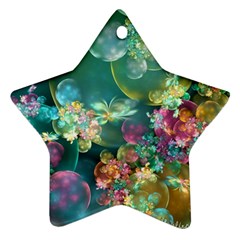 Butterflies, Bubbles, And Flowers Ornament (star)  by WolfepawFractals