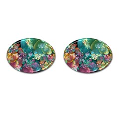 Butterflies, Bubbles, And Flowers Cufflinks (oval) by WolfepawFractals