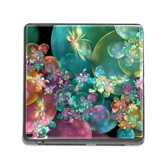 Butterflies, Bubbles, And Flowers Memory Card Reader (square) by WolfepawFractals