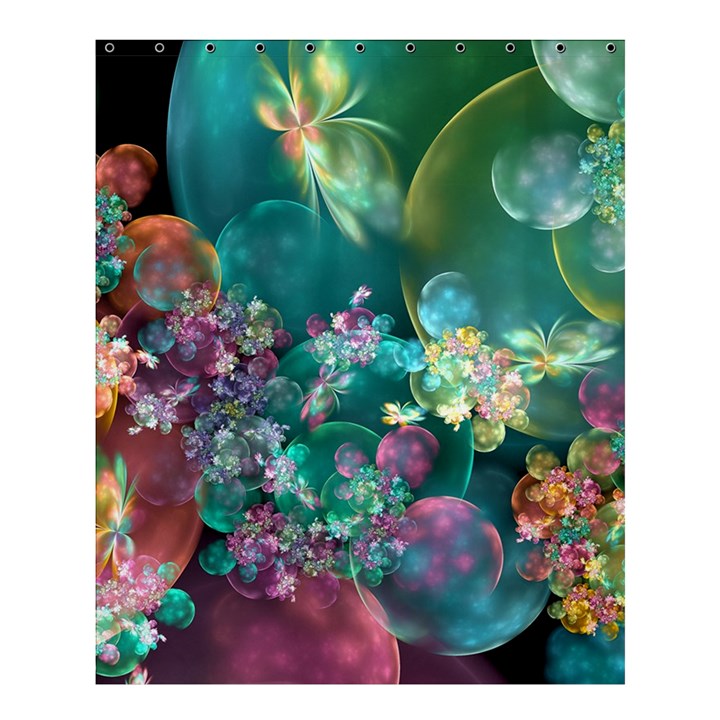 Butterflies, Bubbles, And Flowers Shower Curtain 60  x 72  (Medium) 