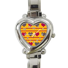 Decorative Harts Pattern Heart Italian Charm Watch by Valentinaart