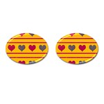 Decorative harts pattern Cufflinks (Oval) Front(Pair)
