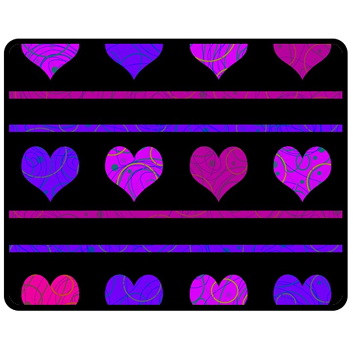 Purple and magenta harts pattern Double Sided Fleece Blanket (Medium) 