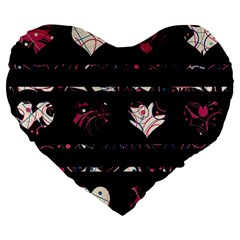 Elegant Harts Pattern Large 19  Premium Flano Heart Shape Cushions by Valentinaart