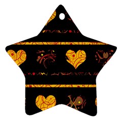 Yellow Harts Pattern Star Ornament (two Sides)  by Valentinaart