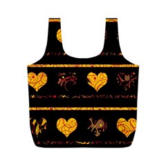 Yellow Harts Pattern Full Print Recycle Bags (m)  by Valentinaart