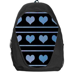 Blue Harts Pattern Backpack Bag by Valentinaart