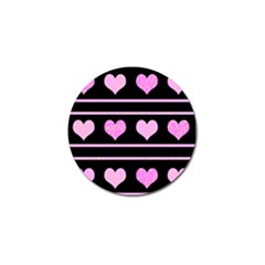 Pink Harts Pattern Golf Ball Marker (4 Pack) by Valentinaart