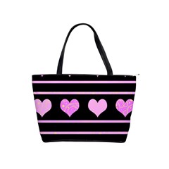 Pink Harts Pattern Shoulder Handbags by Valentinaart