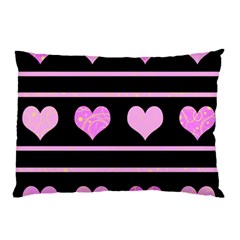 Pink Harts Pattern Pillow Case (two Sides) by Valentinaart