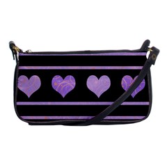 Purple Harts Pattern Shoulder Clutch Bags by Valentinaart