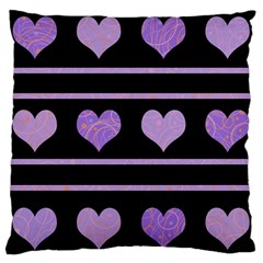 Purple Harts Pattern Large Cushion Case (one Side) by Valentinaart