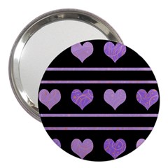 Purple Harts Pattern 3  Handbag Mirrors by Valentinaart