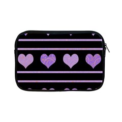 Purple Harts Pattern Apple Ipad Mini Zipper Cases by Valentinaart