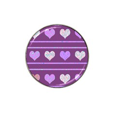 Purple Harts Pattern 2 Hat Clip Ball Marker by Valentinaart