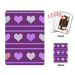 Purple Harts Pattern 2 Playing Card by Valentinaart