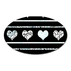 Elegant Harts Pattern Oval Magnet by Valentinaart