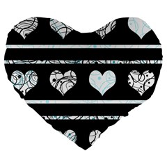 Elegant Harts Pattern Large 19  Premium Flano Heart Shape Cushions by Valentinaart
