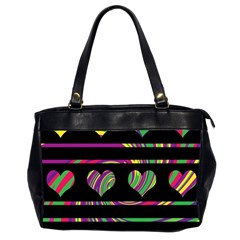 Colorful Harts Pattern Office Handbags (2 Sides)  by Valentinaart