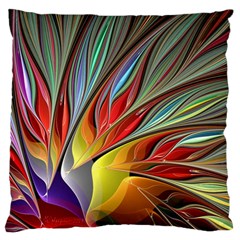 Fractal Bird Of Paradise Large Cushion Case (two Sides) by WolfepawFractals