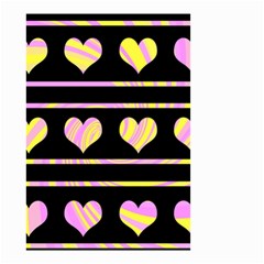 Pink And Yellow Harts Pattern Small Garden Flag (two Sides) by Valentinaart