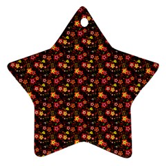 Exotic Colorful Flower Pattern Star Ornament (two Sides)  by Brittlevirginclothing