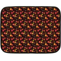 Exotic Colorful Flower Pattern Double Sided Fleece Blanket (mini)  by Brittlevirginclothing