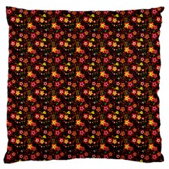 Exotic Colorful Flower Pattern Large Cushion Case (two Sides) by Brittlevirginclothing