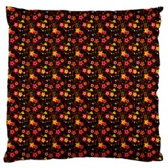 Exotic Colorful Flower Pattern Large Flano Cushion Case (two Sides) by Brittlevirginclothing